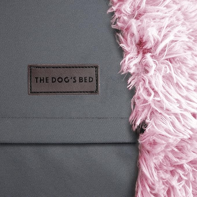 The Dog’s Bed Sound Sleep Original Calming Dog & Cat Bed, Anti-Anxiety Large Rose Pink Fur Donut Nest Snuggler, with Removable Cover, Veterinary Approved