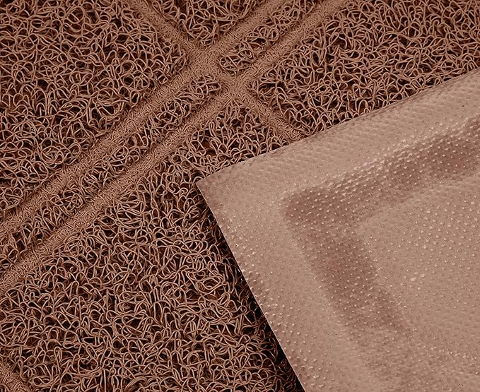 Amazon Basics Less-Mess Cat Litter Box Mat, 24" x 35", Unscented, Brown