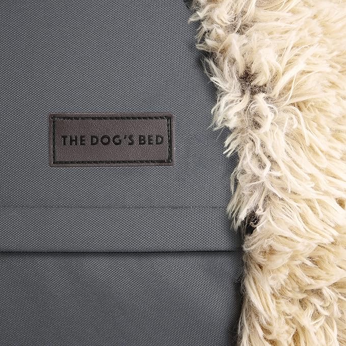 The Dog’s Bed Sound Sleep Donut Dog Bed, Medium Dog Beige Fur Calming Nest Bed, Veterinary Approved