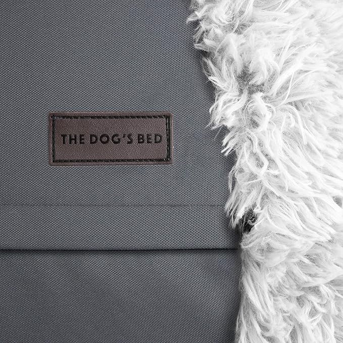 The Dog’s Bed Sound Sleep Donut Dog Bed, XXL Ice White Fur Calming Nest Bed Removable Cover, Veterinary Approved