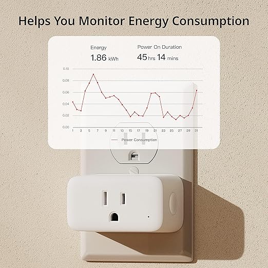 【2025 New】 SwitchBot HomeKit Smart Plug Mini 15A, No Hub Required, Energy Monitor, WiFi(2.4G Only) Outlet Works with Apple HomeKit, Alexa, Google Home, App Remote Control & Timer Function(1 Pack)