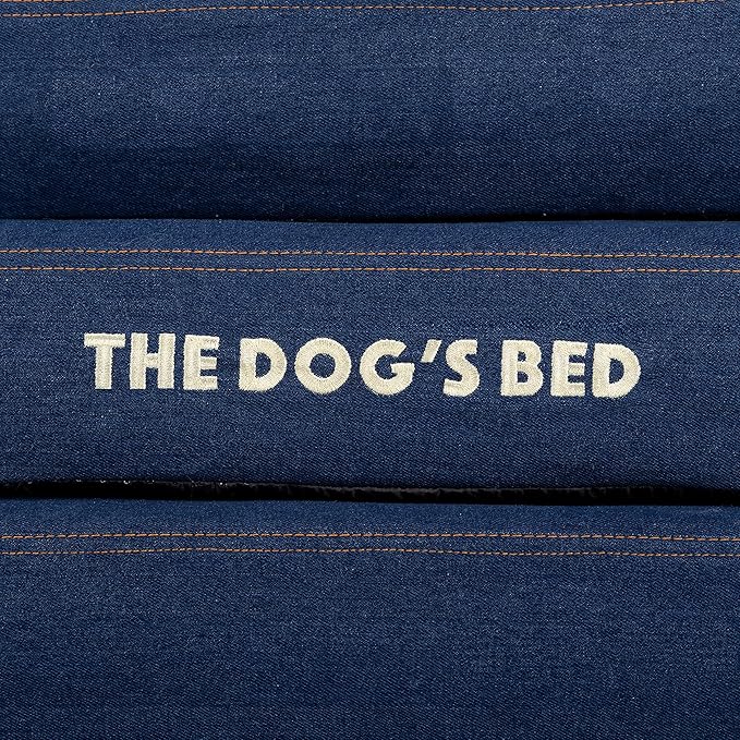 The Dog’s Bed, Med Blue Denim, Memory Foam, Pain Relief: Arthritis, Hip & Elbow Dysplasia, Post Surgery, Lameness, Supportive, Calming, Waterproof Washable Cover, Veterinary Approved