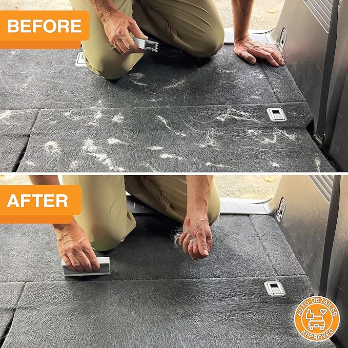 FurDozer Pet Hair Remover & Auto Detailing Tools - Cat & Dog Hair Remover for Carpets, Car Interiors, Couches, Bedding, & Pet Furniture (Gray, (3 Pack) - X6, X3 PRO, X3 MINI)