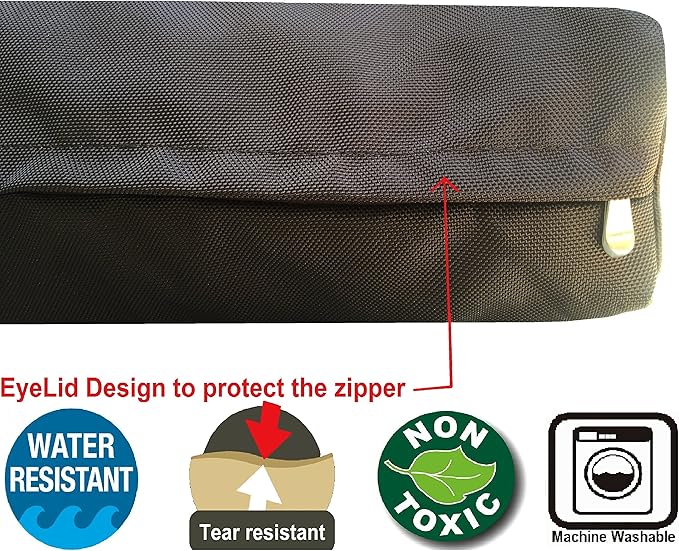 Dogbed4less XL Orthopedic Gel Cooling Memory Foam Dog Bed for Large Pet, Waterproof Liner and 1680 Nylon Brown External Cover, 47X29X4 Inches (Fit 48X30 Crate)