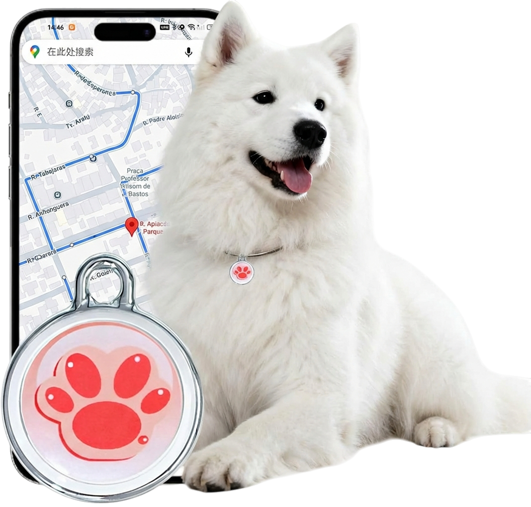 Smart GPS Tracker for Dogs|mini Easy to use Cat GPS Tracker|Waterproof and Drop-Proof|Real-time Positioning Smart Alarm pet Tracker|Extra Long Battery Life of 365 Day|No Subscription (Android & iOS)